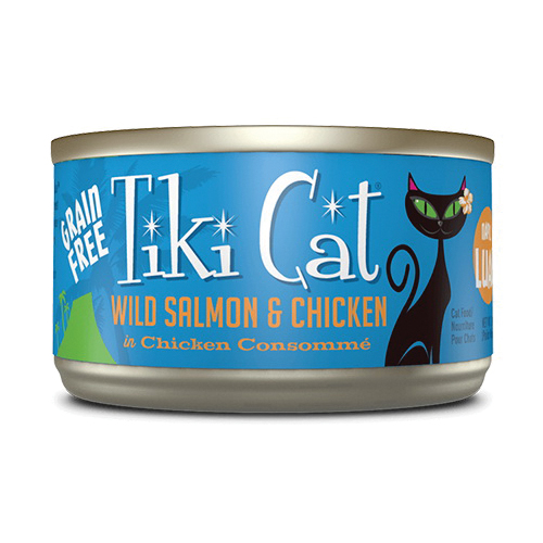 Tiki Pets Tiki Cat Napili Luau 759028 Cat Food, Chicken, Wild Salmon Flavor, 2.8 oz Can - 1