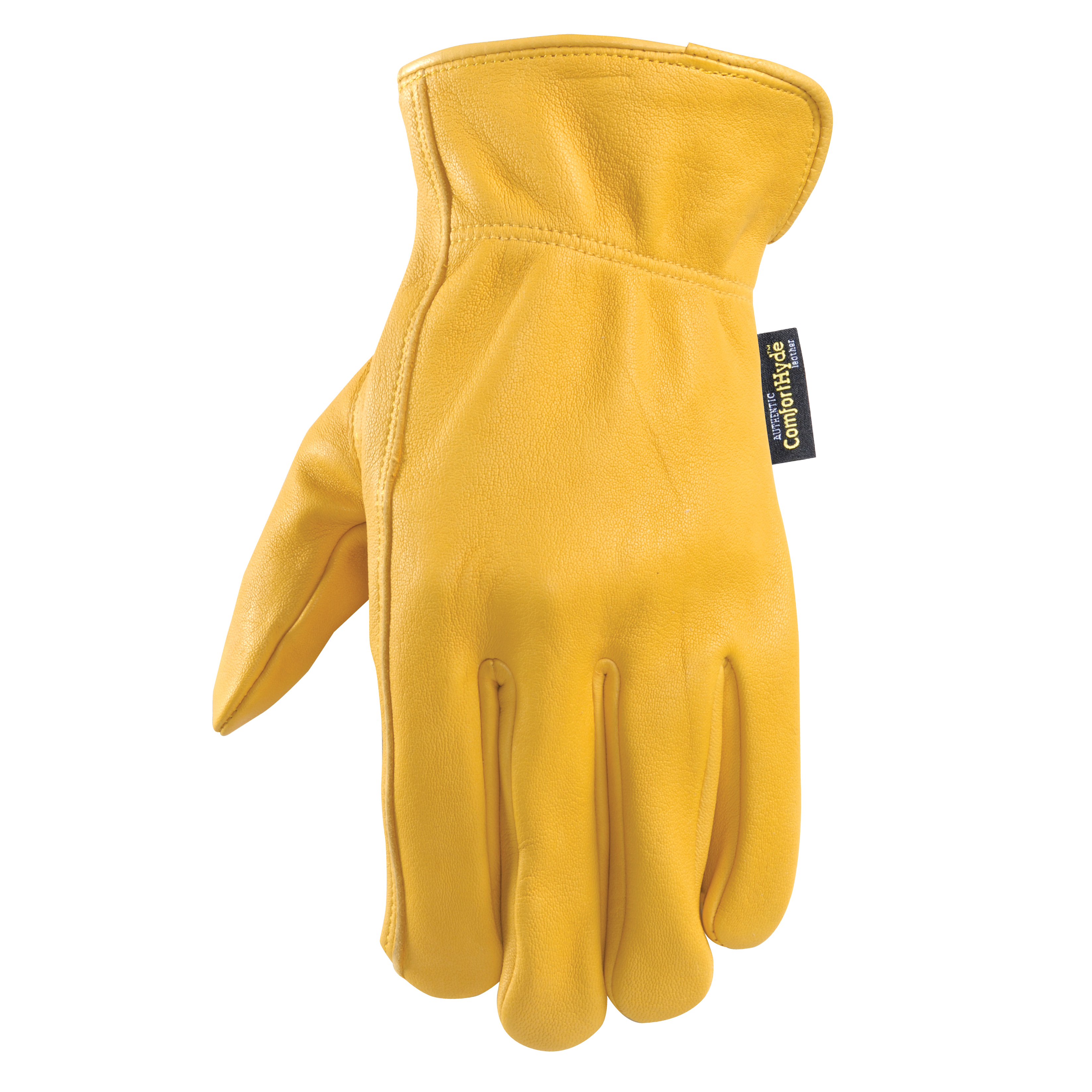 ComfortHyde 984-XL Slip-On Work Gloves, Men's, XL, 10 to 10-1/2 in L, Deer Skin Leather, Gold/Yellow