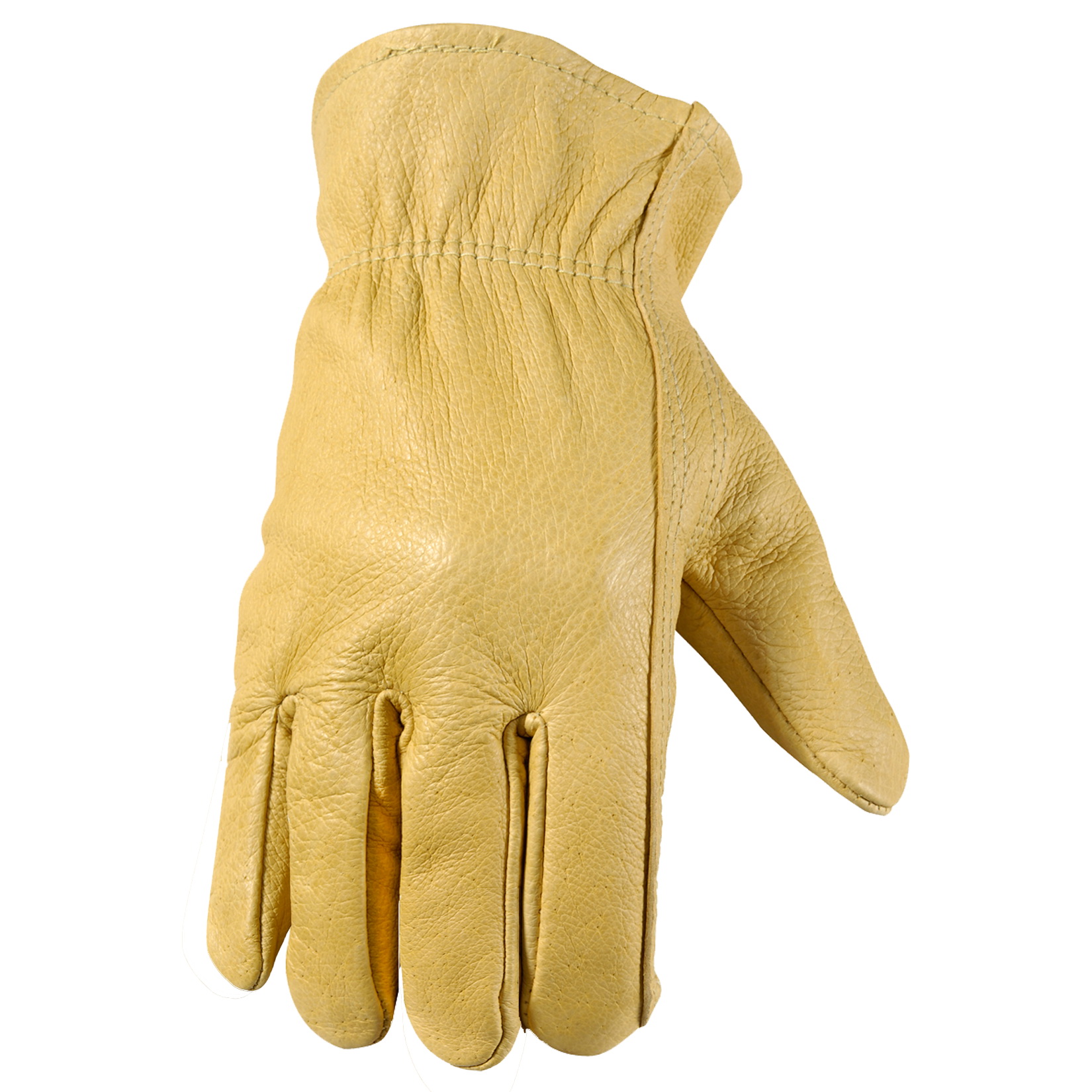 Wells Lamont 1133XL Work Gloves, Men's, XL, Slip-On Cuff, Cowhide Leather, Gold/Yellow - 1