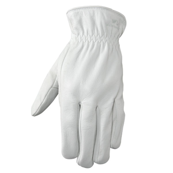 1720-L Slip-On Work Gloves, Men's, L, 9 to 9-1/2 in L, Keystone Thumb, Goat Skin Leather, White