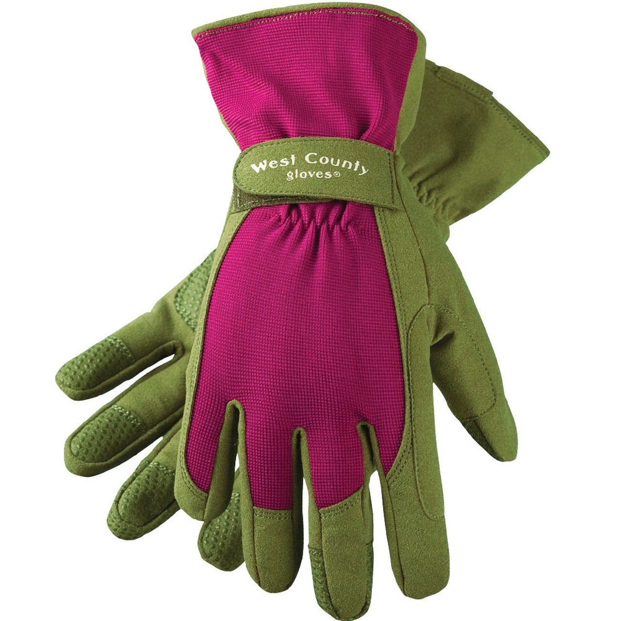 West County gloves Classic 074B/L Gloves, Unisex, L, Adjustable Wrist, Extended Cuff, Berry/Green - 1