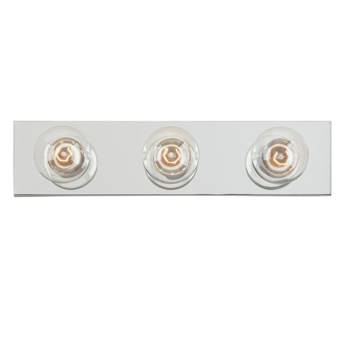 66406 Bath Bar, 3-Lamp, Chrome Fixture