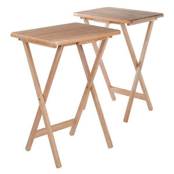 WINSOME Alex 42290 Snack Table, 19.06 in OAW, 14.57 in OAD, 25.98 in OAH, Wood Tabletop, Natural - 2