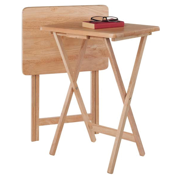 WINSOME Alex 42290 Snack Table, 19.06 in OAW, 14.57 in OAD, 25.98 in OAH, Wood Tabletop, Natural - 5