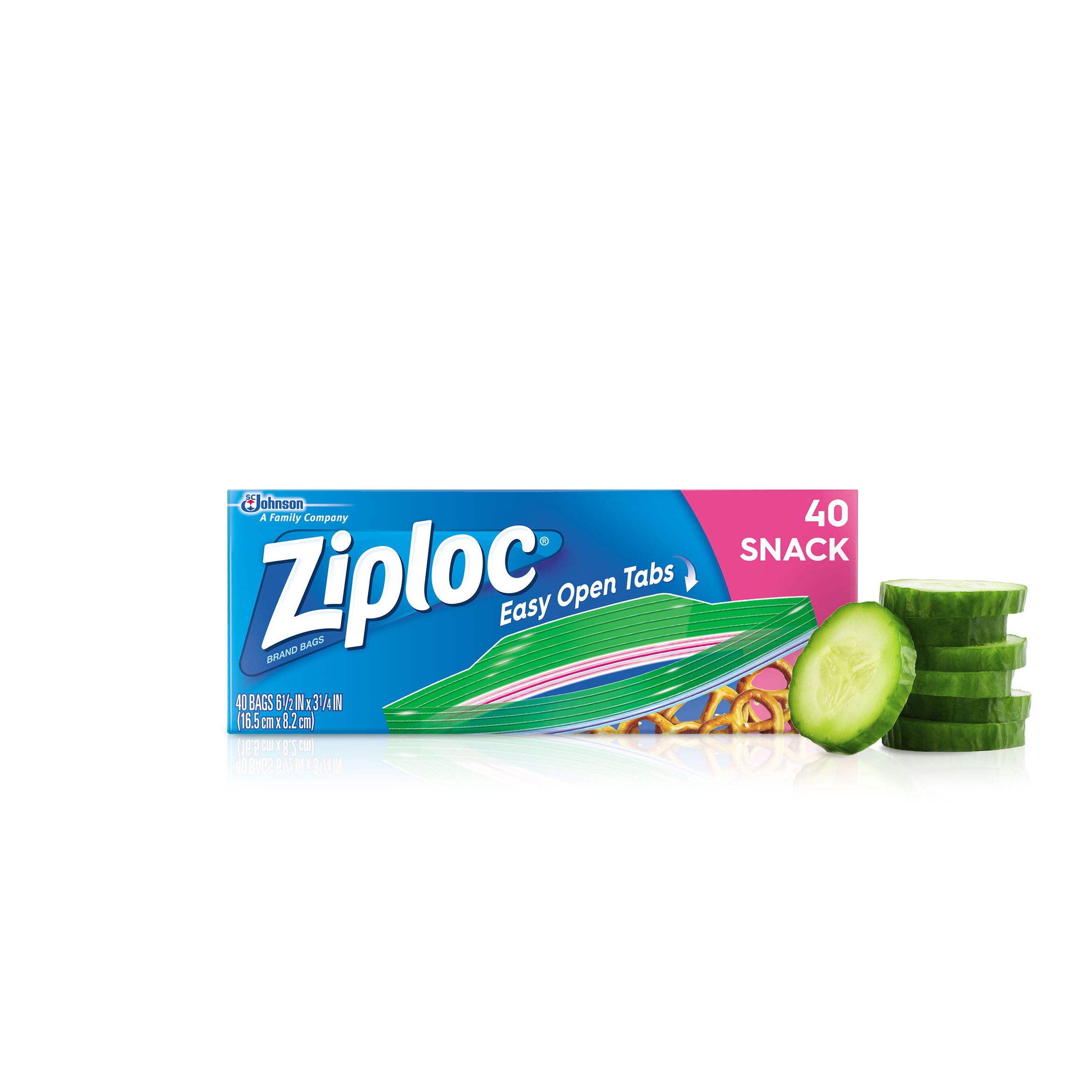 Ziploc 71143 Series Snack Bag, Zipper Closure, 3-1/4 in W, 6-1/2 in L, 90/PK