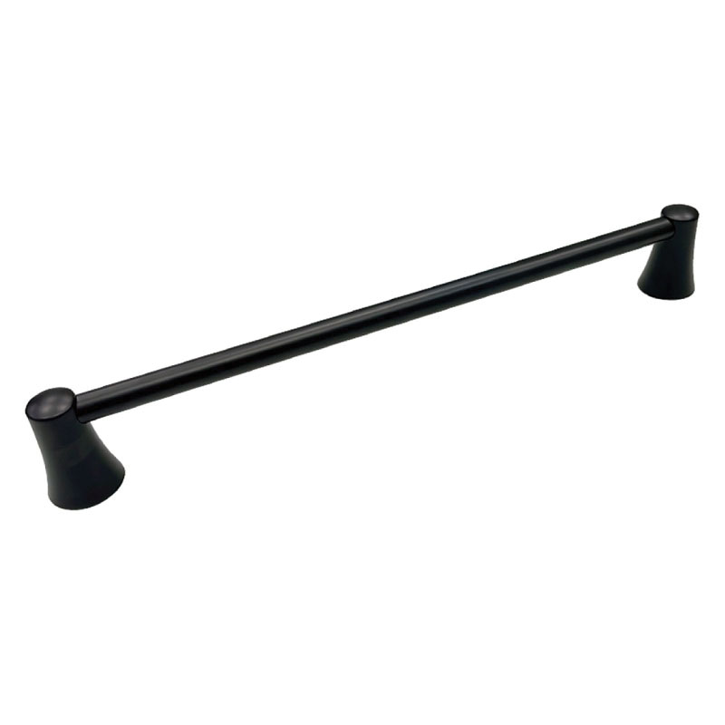 8718 Towel Bar, 18 in L Rod, Zinc/Aluminum, Matte Black, Wall Mounting