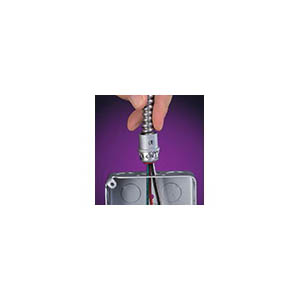 Arlington SNAP2IT 38AST Conduit Cable Connector, 3/8 in Snap-In, Zinc, Silver - 4