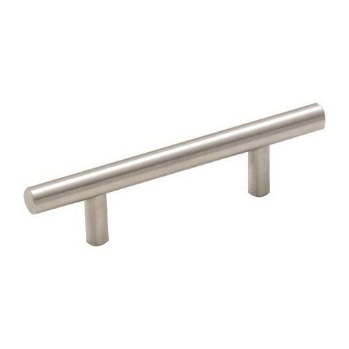 Amerock Bar Pulls Series BP19010CSG9 Cabinet Pull, 5-3/8 in L Handle, 1-3/8 in Projection, Carbon Steel, Sterling Nickel