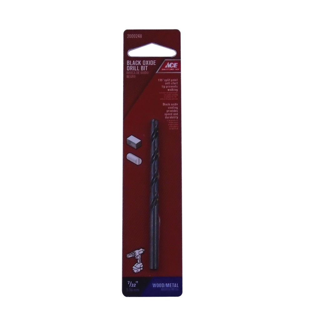 ACE 1833989 Drill Bit, 7/32 in Dia, 3-3/4 in OAL, Heavy-Duty, Round Shank