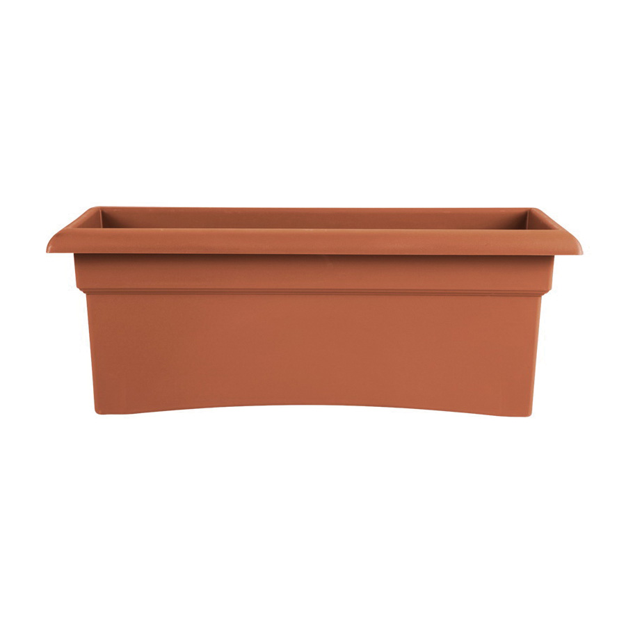 57026C Deck Box, 11.7 in H, 26 in W, 9.8 in D, Square, Plastic, Terracotta