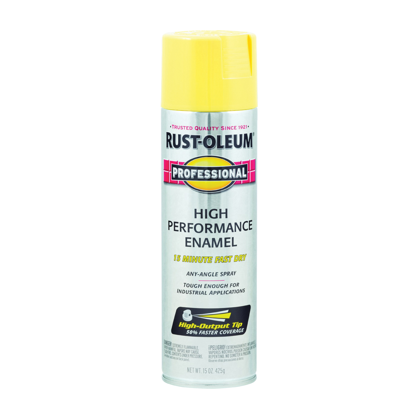 7543838 High Performance Enamel Spray Paint, Gloss, Safety Yellow, 15 oz, Aerosol Can