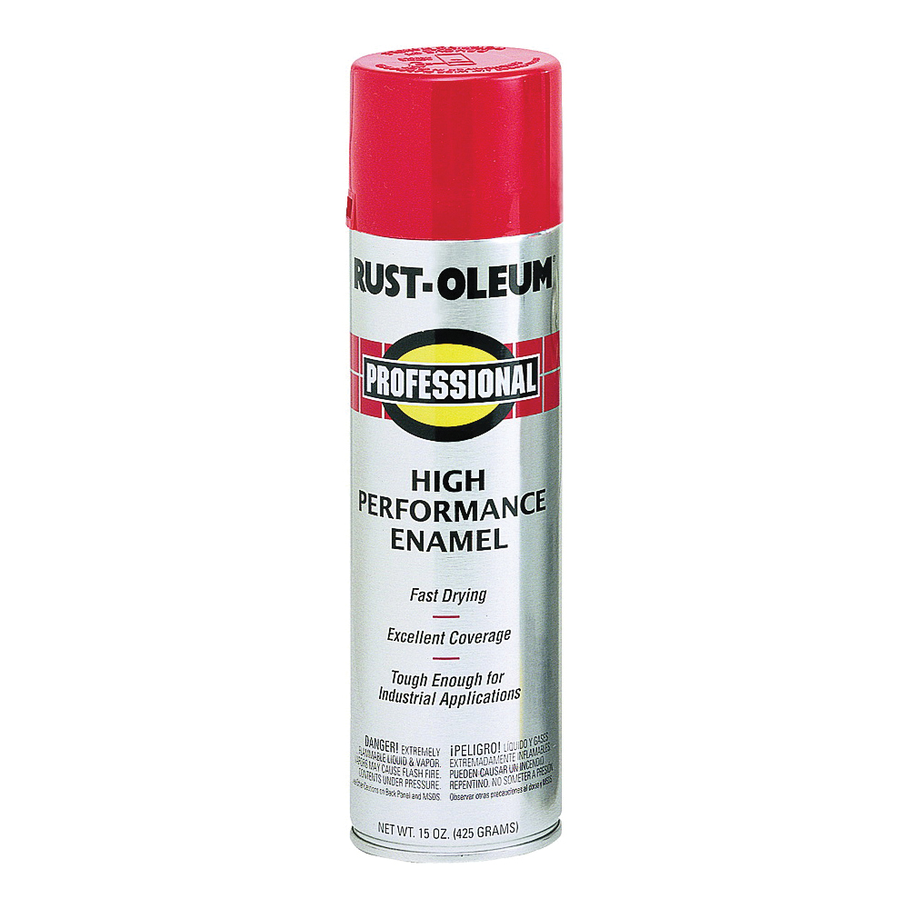 7564838 High Performance Enamel Spray Paint, Gloss, Safety Red, 15 oz, Aerosol Can