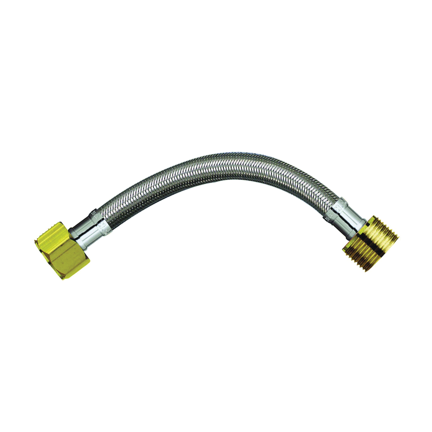 Plumb Pak PP888-12LF Water Heater Connector, 3/4 in, FIP x MIP, Stainless Steel, 24 in L - 1