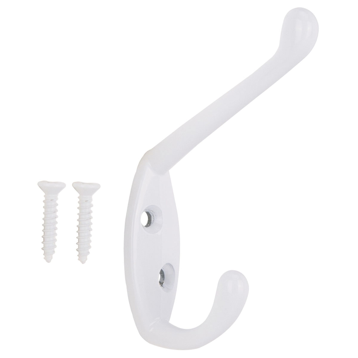 H6172168W-BC3L-PS Coat and Hat Hook, 22 lb, 2-Hook, 1-1/64 in Opening, Zinc