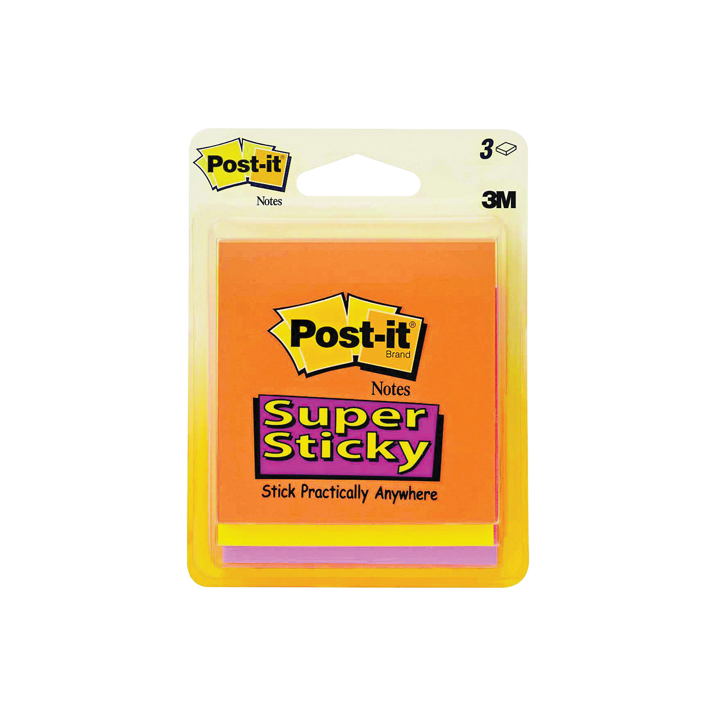 Post-it Marrakesh 3321-SSAN Super Sticky Note, Neon, 45-Sheet - 1