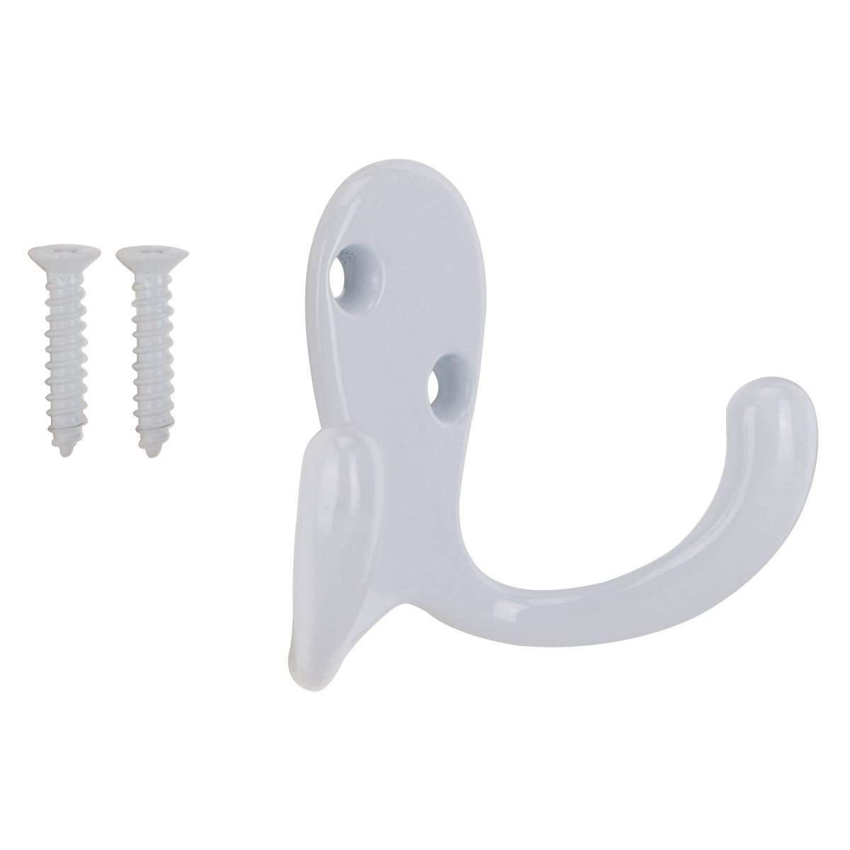 23263WHB-PS Coat and Hat Hook, 22 lb, 2-Hook, 7/8 in Opening, Zinc, Powder-Coated