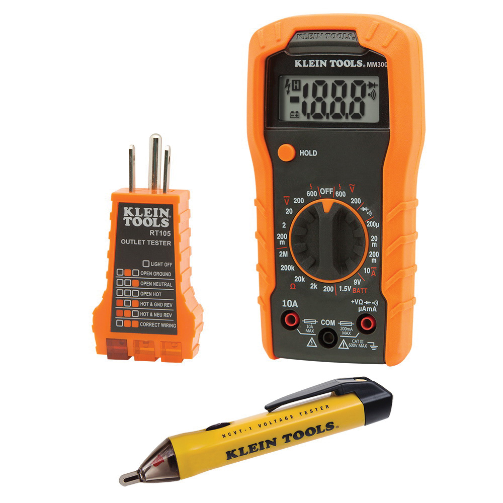 Klein Tools 69149 Electrical Test Kit, LCD Display, Functions: AC Voltage, DC Voltage, Continuity, Resistance