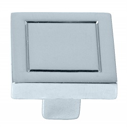 Cosmo Series 72826 Cabinet Knob, 1.1 in Projection, Contemporary, 7/8 in L x 7/8 in W, Zinc, Polished Chrome