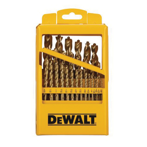 DW1369 Drill Bit Set, 29-Piece, HSS, Titanium