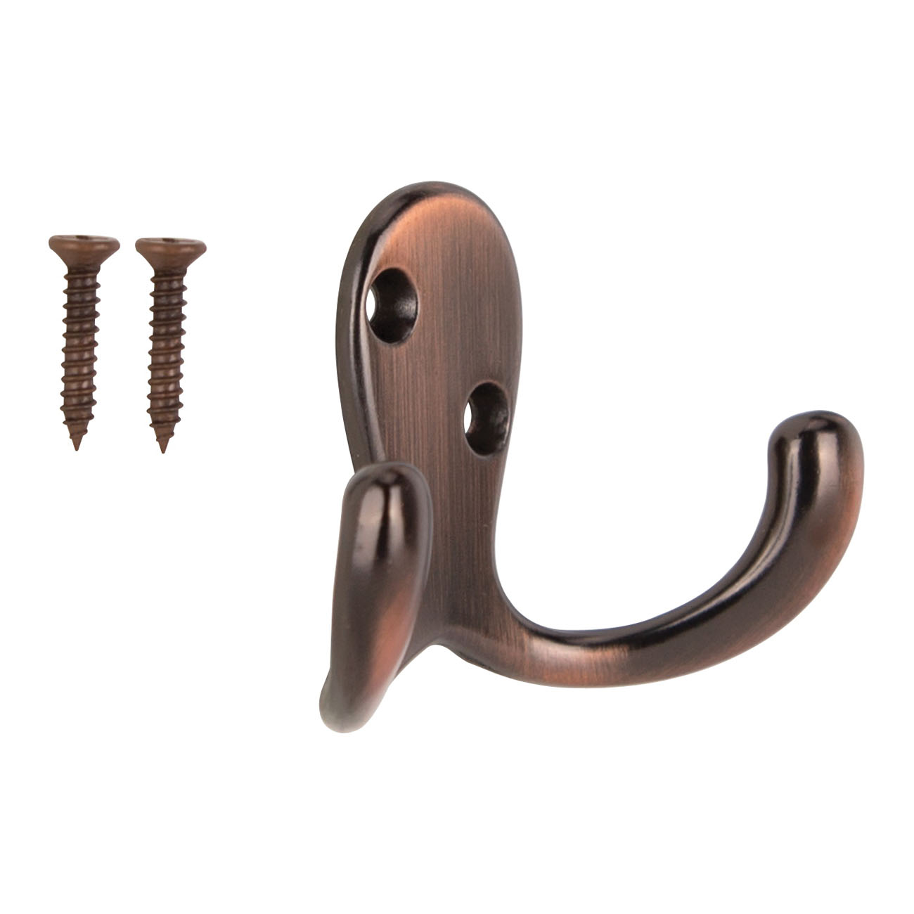 23263VCB3L-PS Coat and Hat Hook, 22 lb, 2-Hook, 7/8 in Opening, Zinc, Venetian Bronze