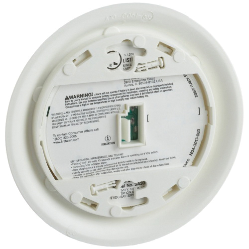First Alert 1039791/SA300CN3 Smoke Alarm, Ionization Sensor, Ceiling, Wall, White - 2