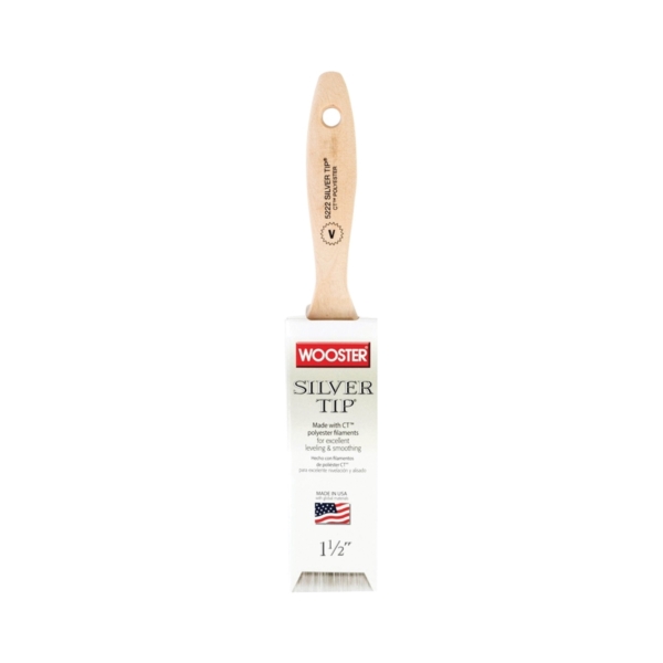 Wooster 5222-1-1/2 Paint Brush, 1-1/2 in W, 2-7/16 in L Bristle, Polyester Bristle, Varnish Handle