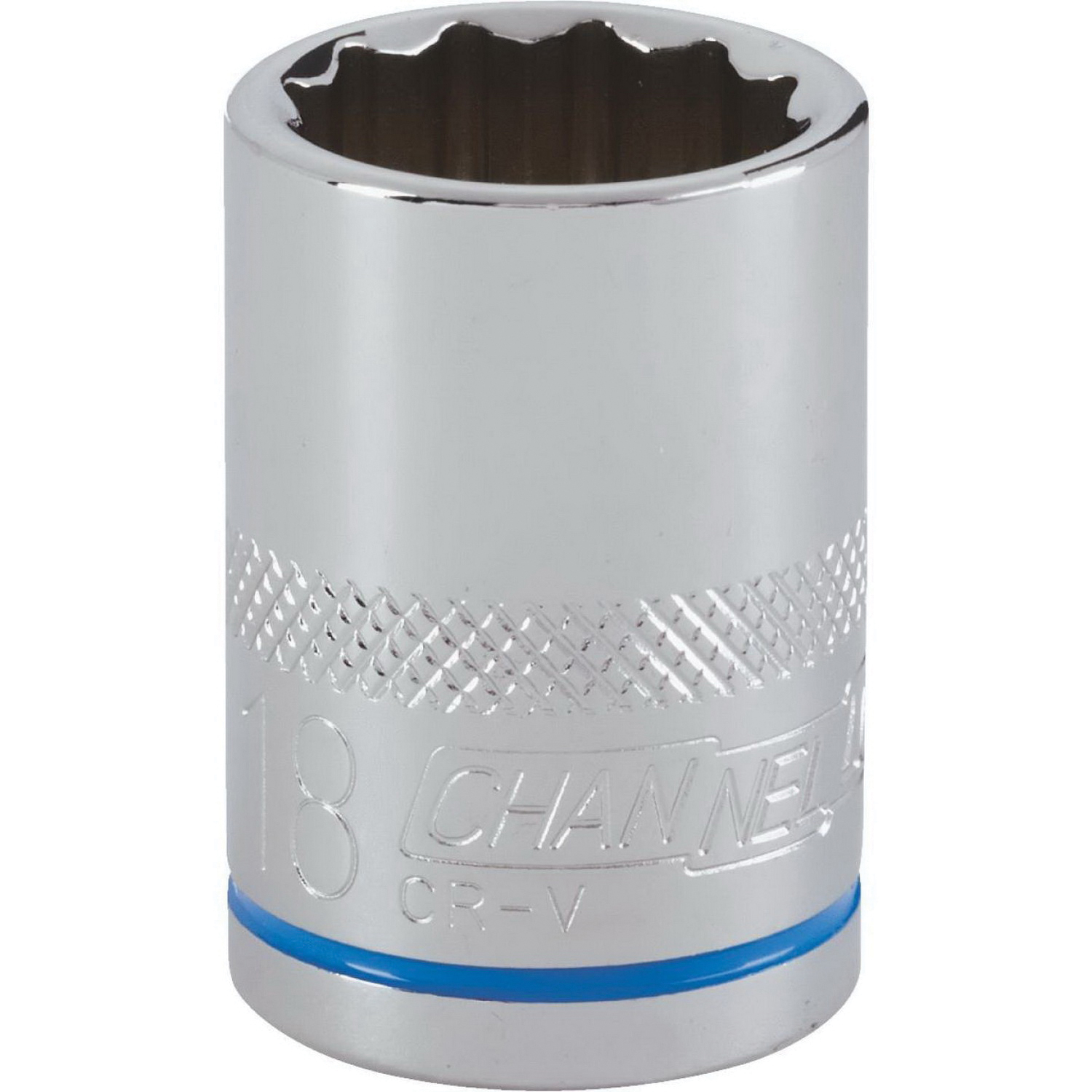 Channellock 397687 Wrench Socket, 18 mm Socket, 1/2 in Drive, 12-Point, Chrome Vanadium Steel, Chrome