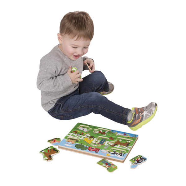 Melissa & Doug 738 Old MacDonald's Farm Sound Puzzle, 2 years and Up, Internal Light/Music: Internal Light and Music