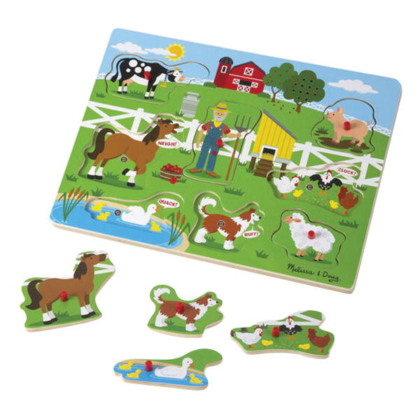 Melissa & Doug 738 Old MacDonald's Farm Sound Puzzle, 2 years and Up, Internal Light/Music: Internal Light and Music