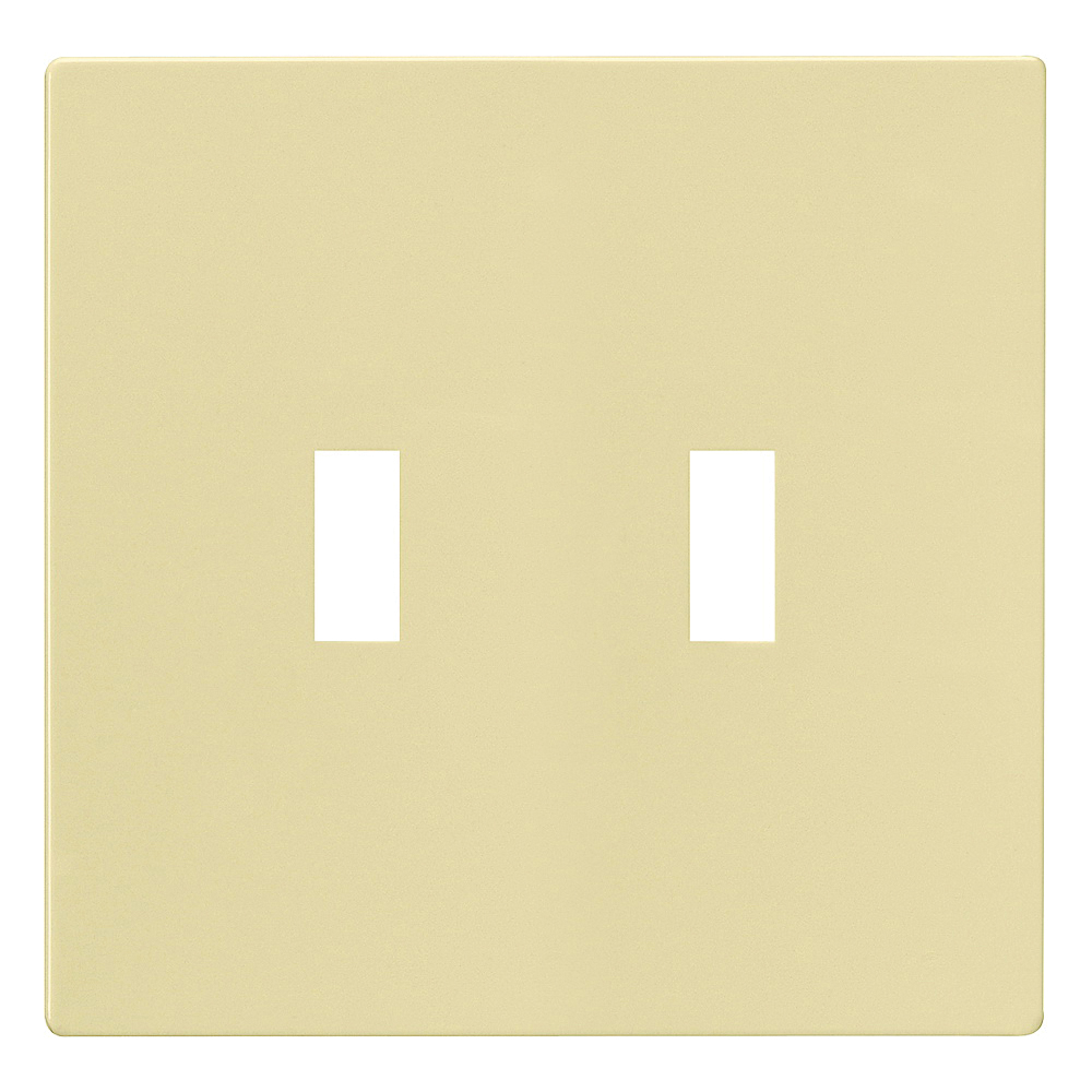 PJS2V Wallplate, 4-7/8 in L, 4.94 in W, 2 -Gang, Polycarbonate, Ivory, High-Gloss