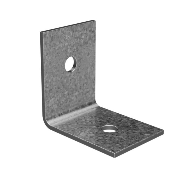 Simpson Strong-Tie HL33 Single Row Angle, 3-1/4 in W, 3-1/4 in D, 2-1/2 in H, Steel, Galvanized