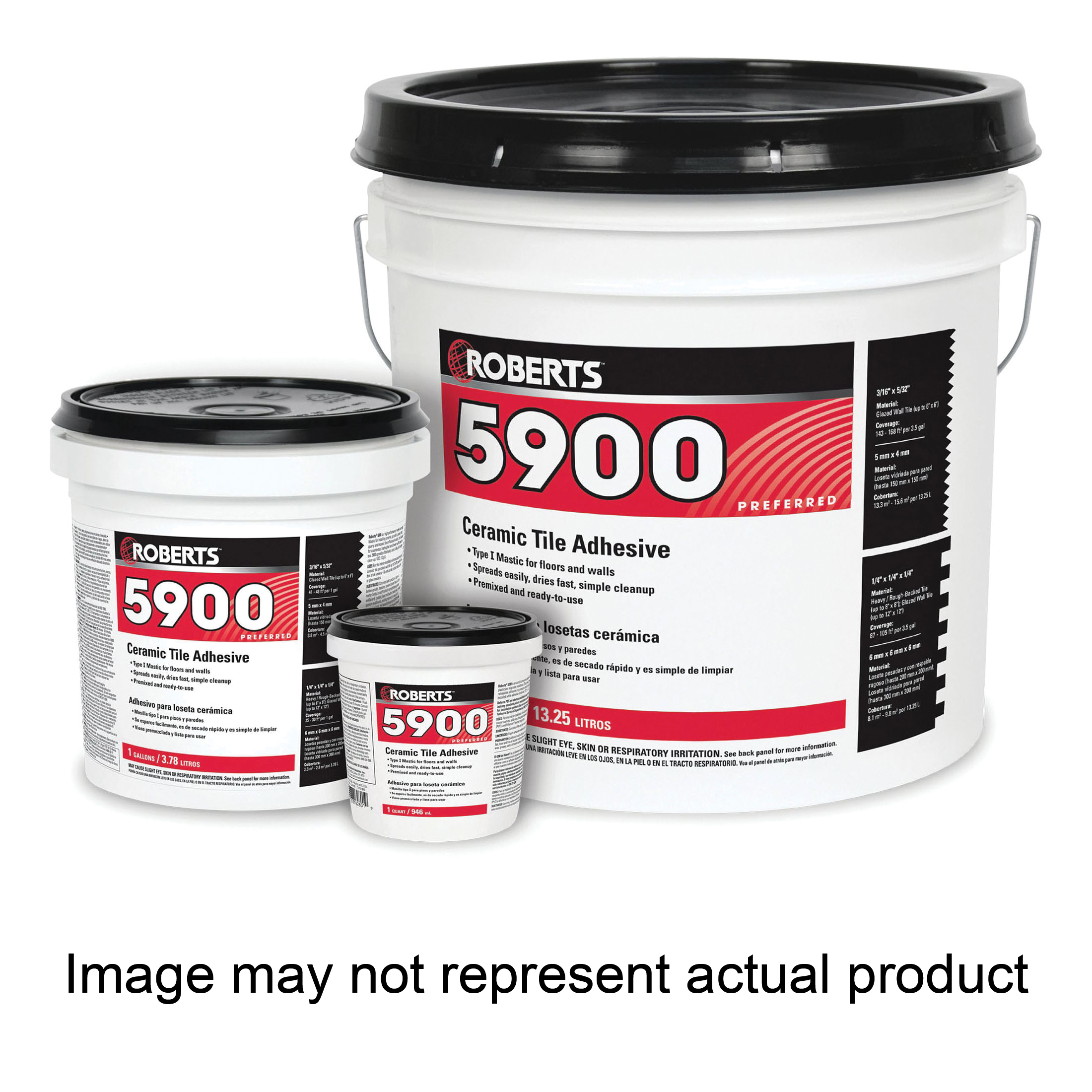 5900-3 Ceramic Tile Adhesive, Off-White, 3.5 gal Pail