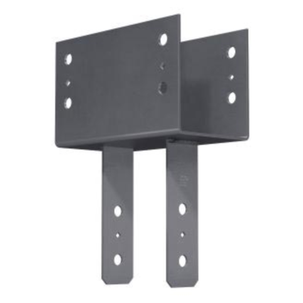 Simpson Strong-Tie ECC44 Series Column Cap, 3-5/8 in Beam Width, 5-1/2 in L, Steel, Gray