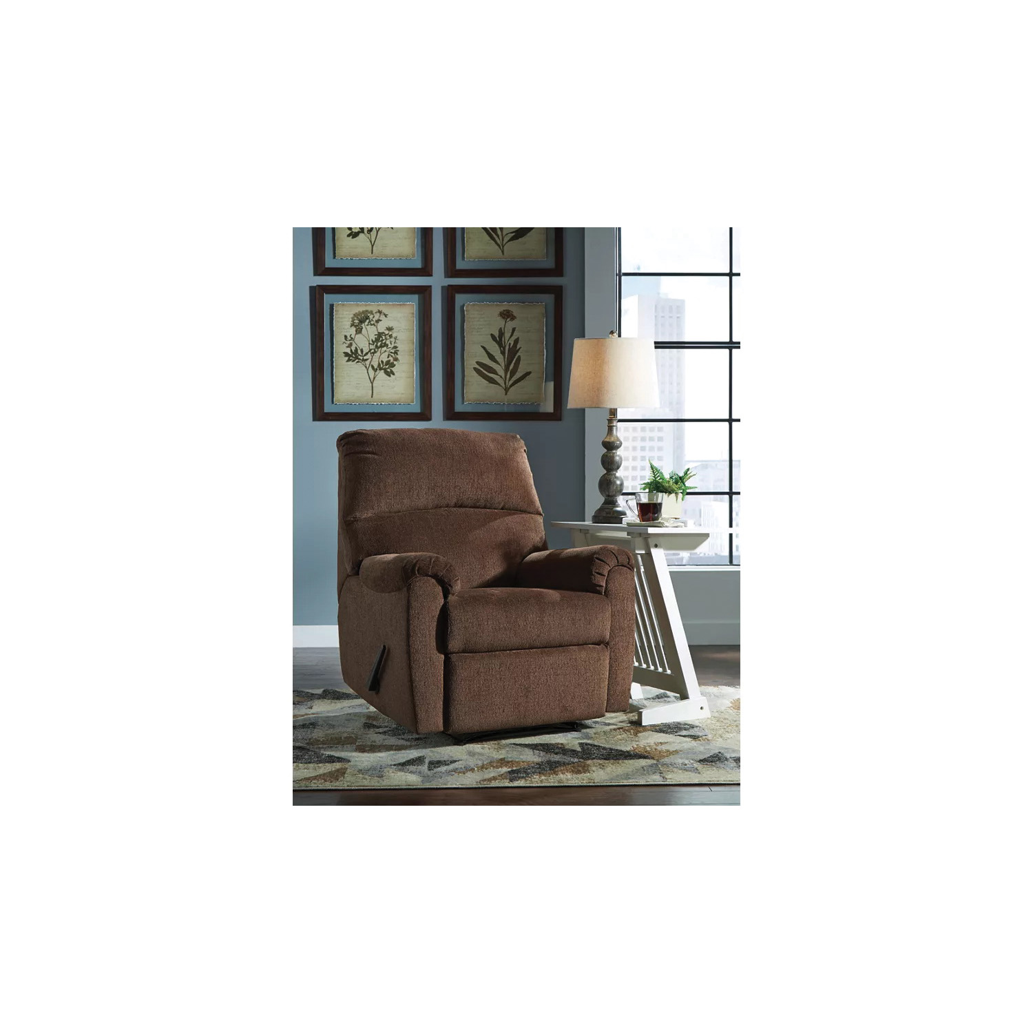 Signature Design By Ashley Nerviano 1080229 Recliner, 35 in W, 39 in D, 41 in H, 20 in H Seat, Polyester