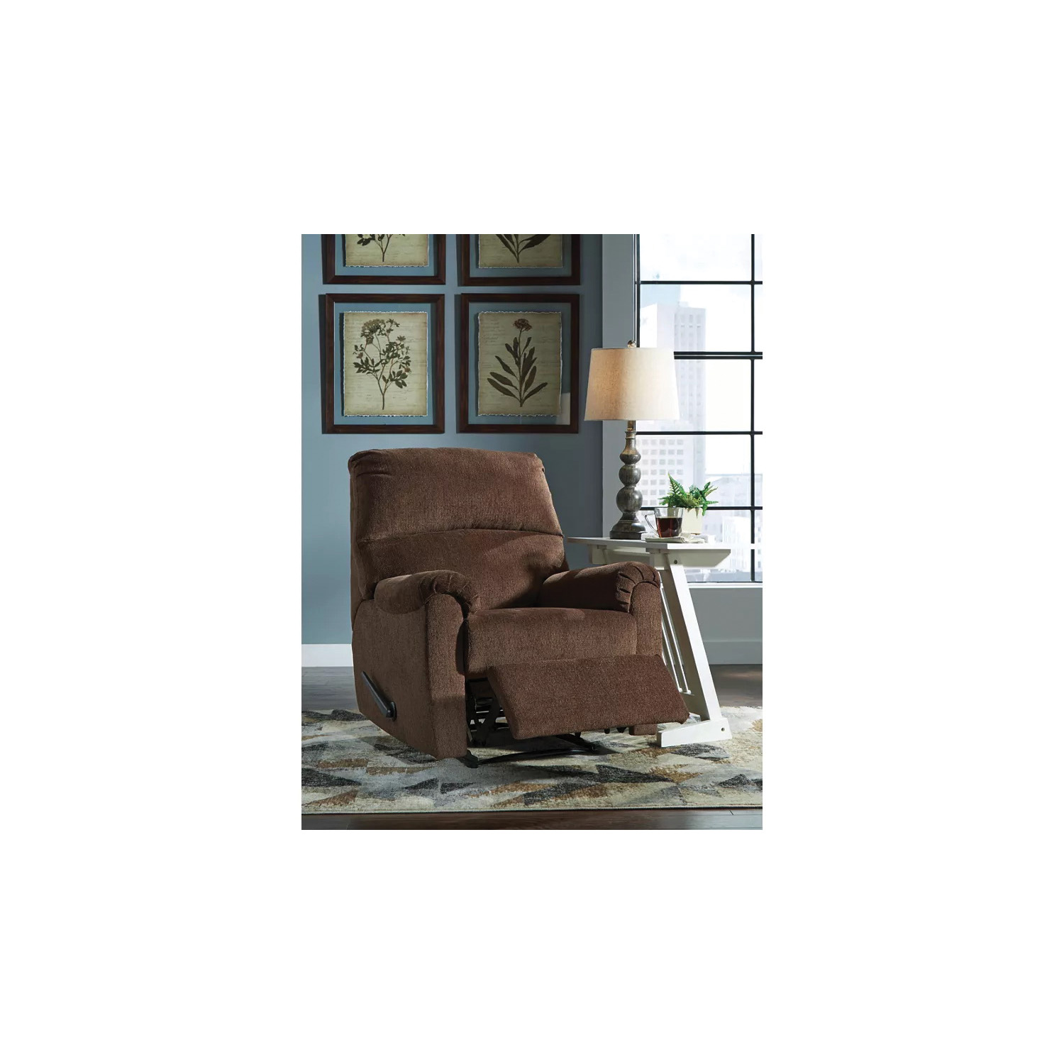 Signature Design By Ashley Nerviano 1080229 Recliner, 35 in W, 39 in D, 41 in H, 20 in H Seat, Polyester