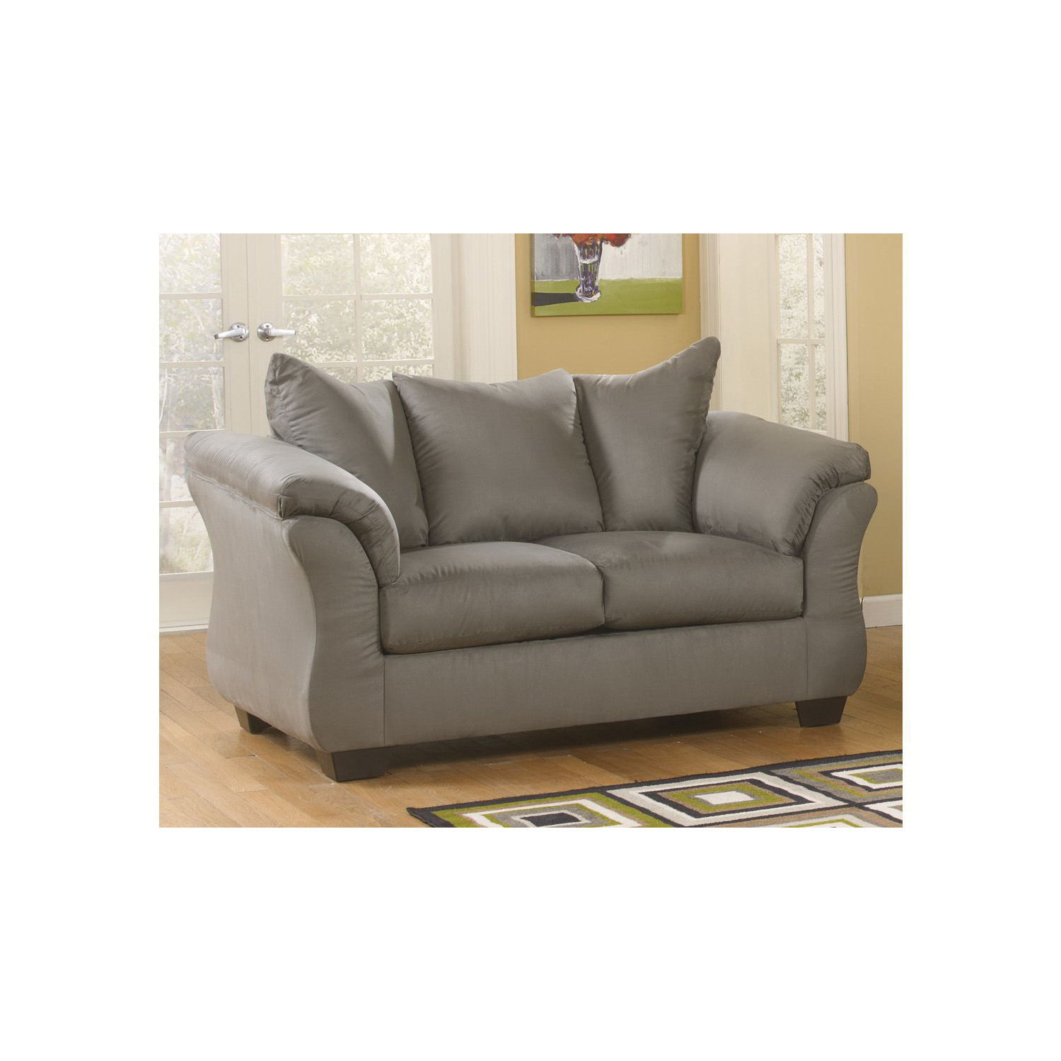 Ashley 7500535 Darcy Loveseat, 67 in W, 38 in D, 37 in H, Polyester Seat, Cobblestone