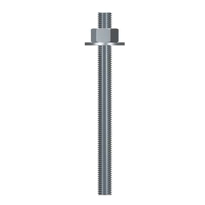RFB#5X8 Retrofit Bolt with Nut and Washer, Coarse Thread, 8 in OAL, Zinc