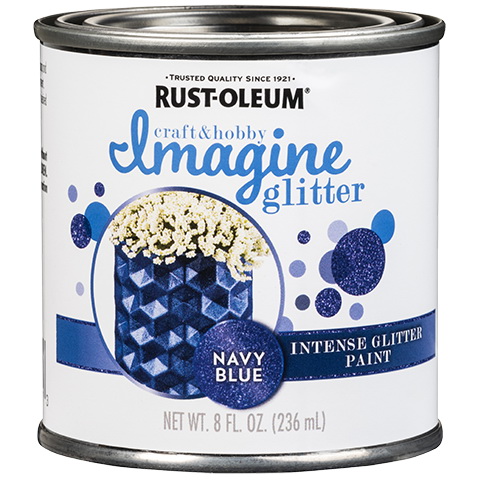 Imagine Craft & Hobby 350117 Intense Paint, Glitter Navy Blue, 8 oz, Can