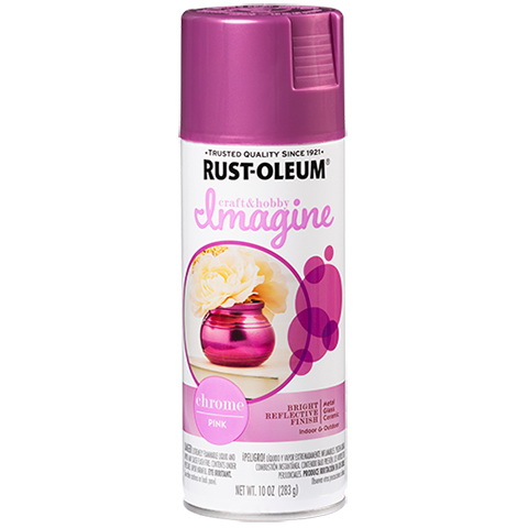 Rust-Oleum Imagine 353334 Craft Spray Paint, Chrome, Pink