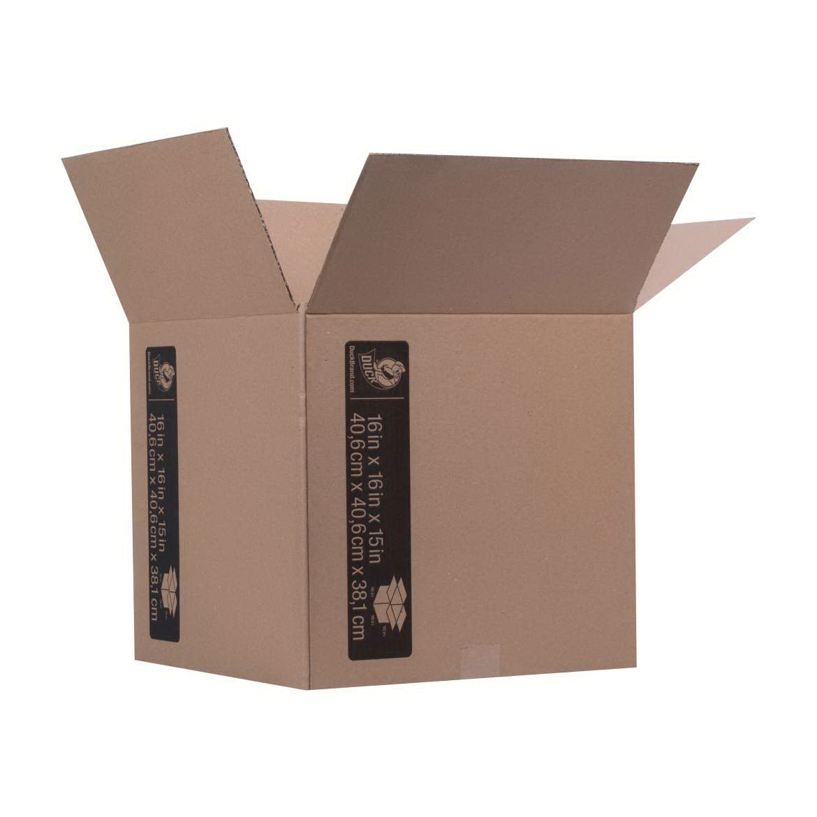 281502 Kraft Box, 16 in L, 15 in W, 32 lb Capacity, Cardboard, Brown