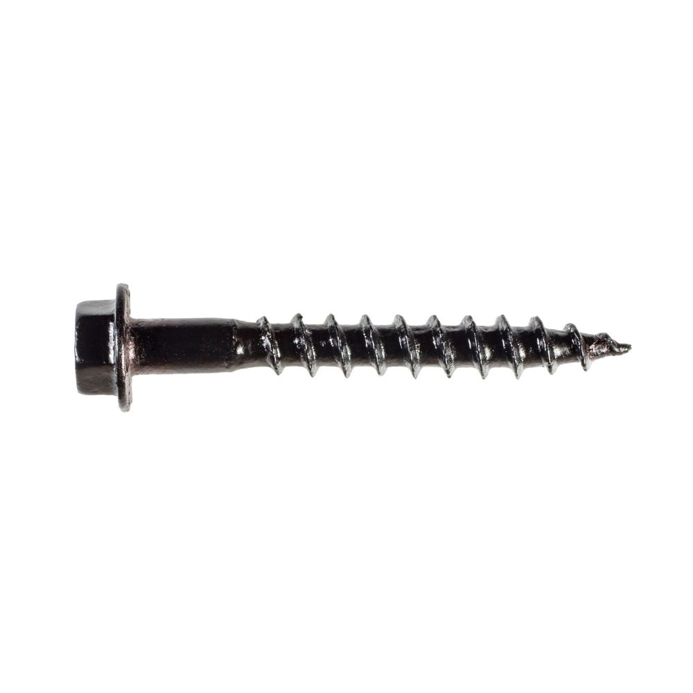 SD10112DBBR50 Connector Screw, #10 Thread, 1-1/2 in L, Serrated Thread, Hex Drive, Sharp Point, 50 PK