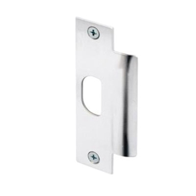 U 9429 Strike Plate, 4-7/8 in L, 1-1/4 in W, Steel, Chrome
