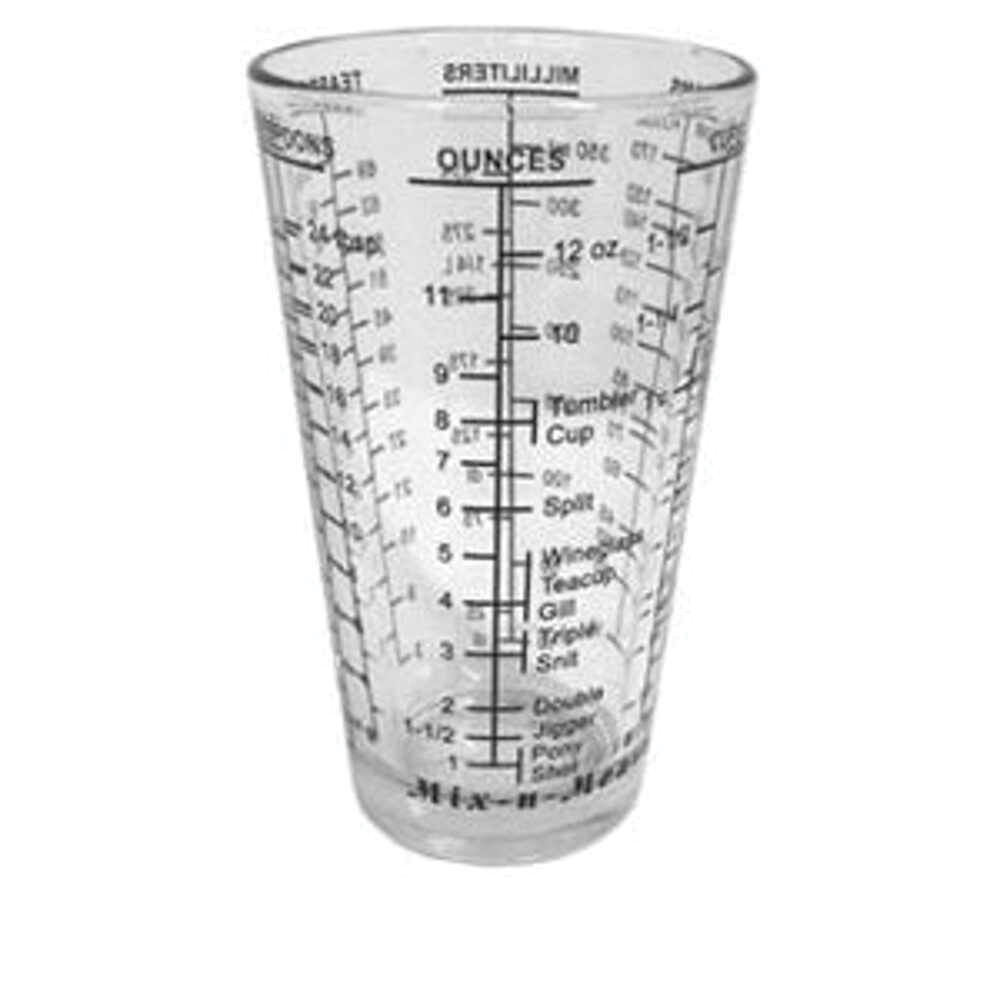 Kolder KOL26206 Mix-N-Measure Cup, Cups, Milliliters, Ounces, Teaspoons and Tablespoons Graduation, Glass