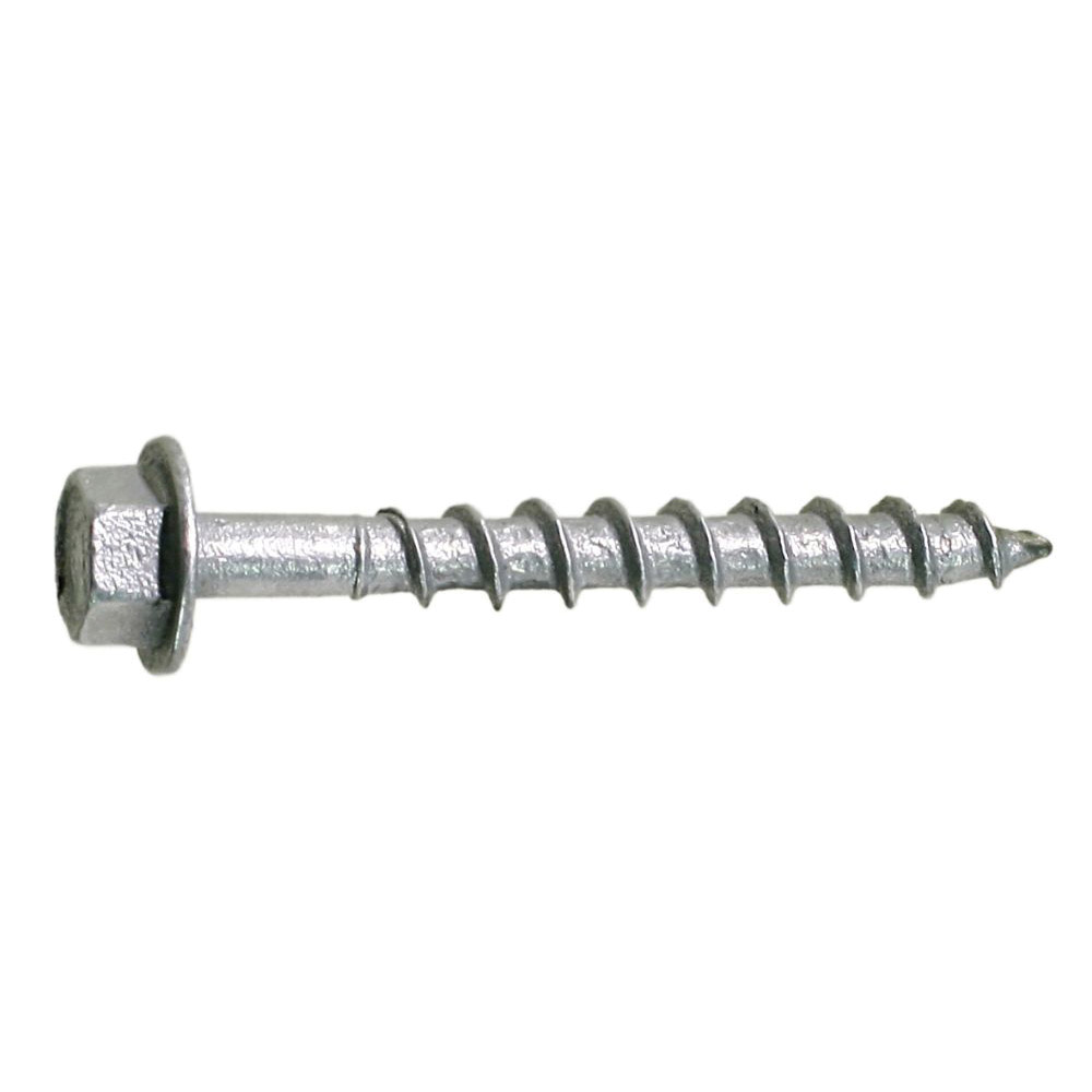 Strong-Drive SD9112R100 Connector Screw, #9 Thread, 1-1/2 in L, Serrated Thread, Hex Drive, Steel