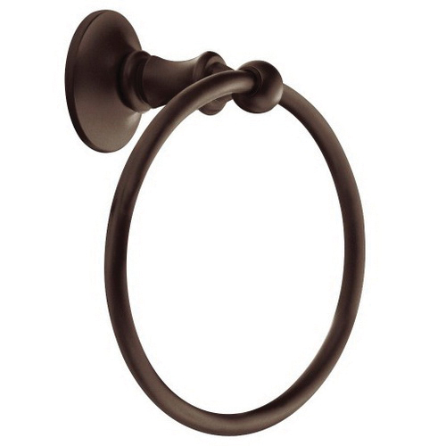 Danbury Series DN6786ORB Towel Ring, 6 in Dia Ring, Brass/Zinc, Oil-Rubbed Bronze, Post Mounting