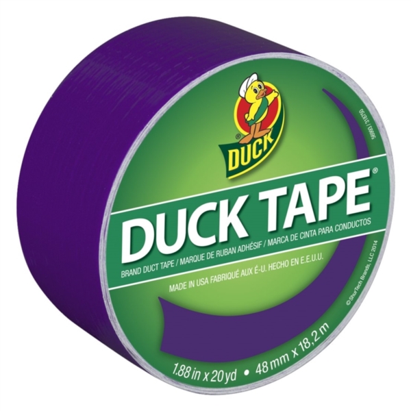 283138 Duct Tape, 20 yd L, 1.88 in W, Vinyl Backing, Purple