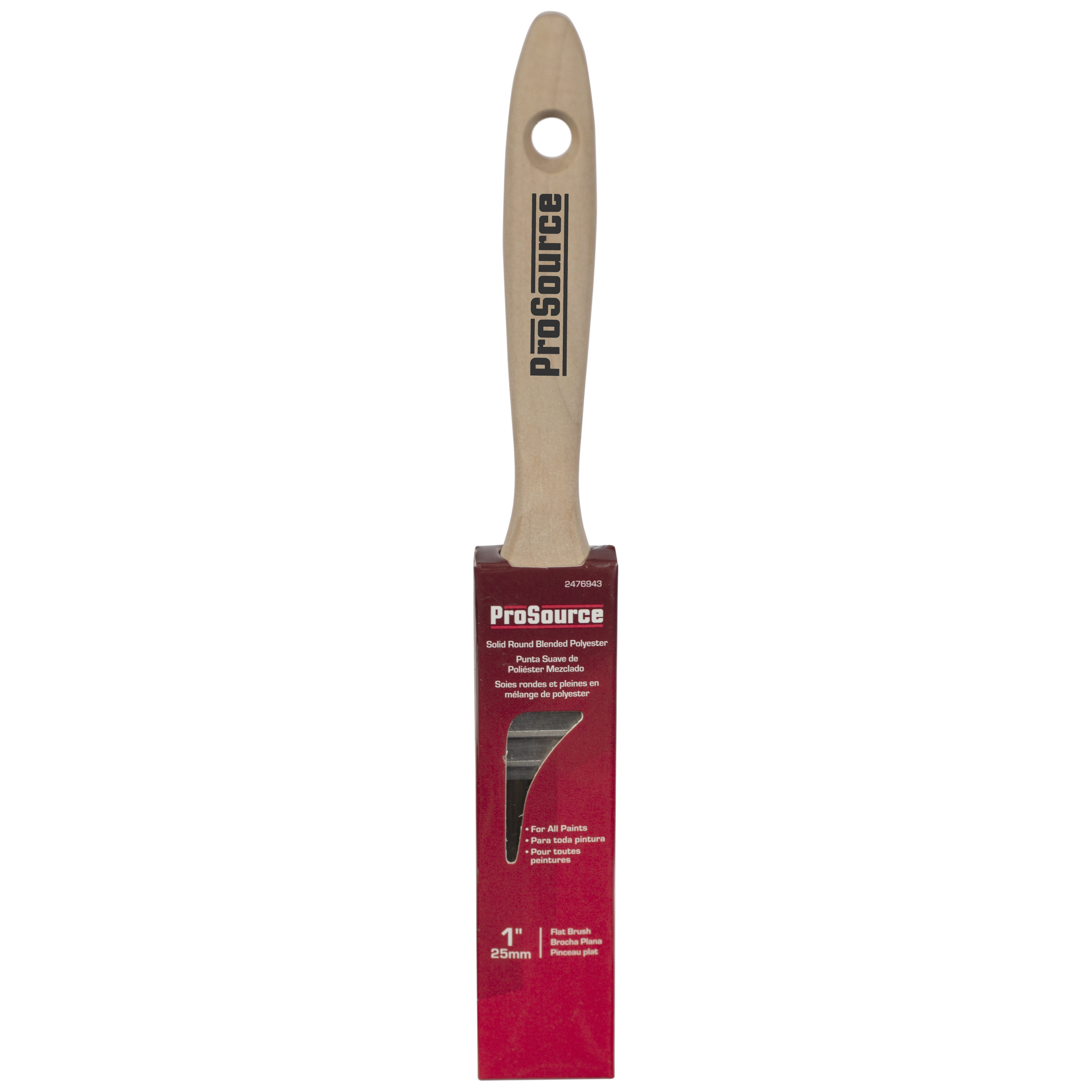 OR 11601 0100 Paint Brush, 1 in W, Flat Cut Brush, Polyester Bristle