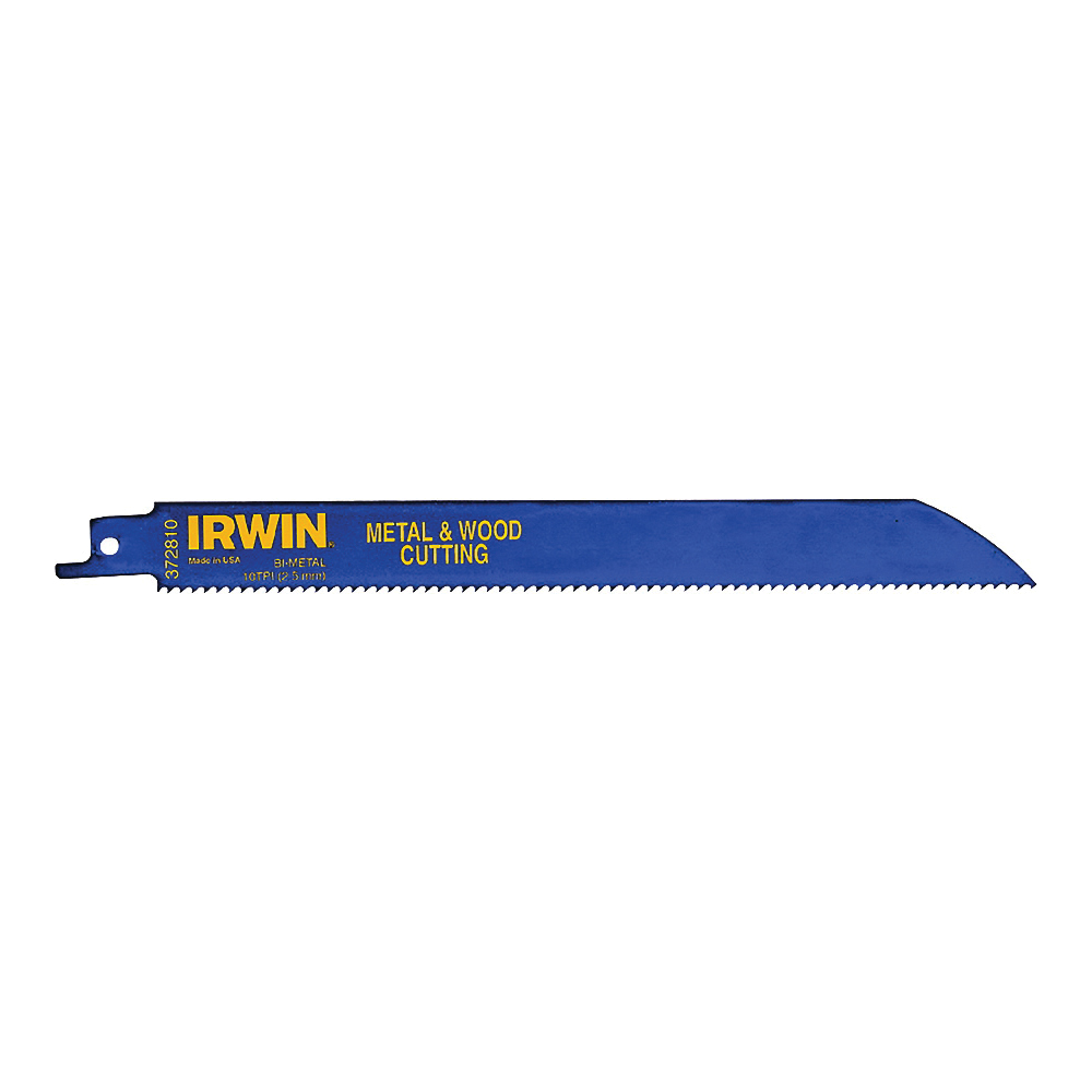 Irwin 372810B Reciprocating Saw Blade, 8 in L, 10 TPI, Cobalt/Steel Cutting Edge