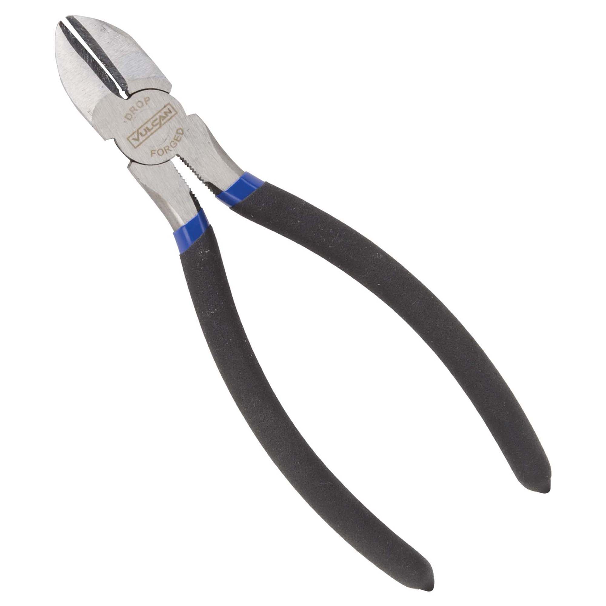 JL-NP015 Diagonal Cutting Plier, 7 in OAL, 1.2 mm Cutting Capacity, 1 in Jaw Opening, Black/Blue Handle