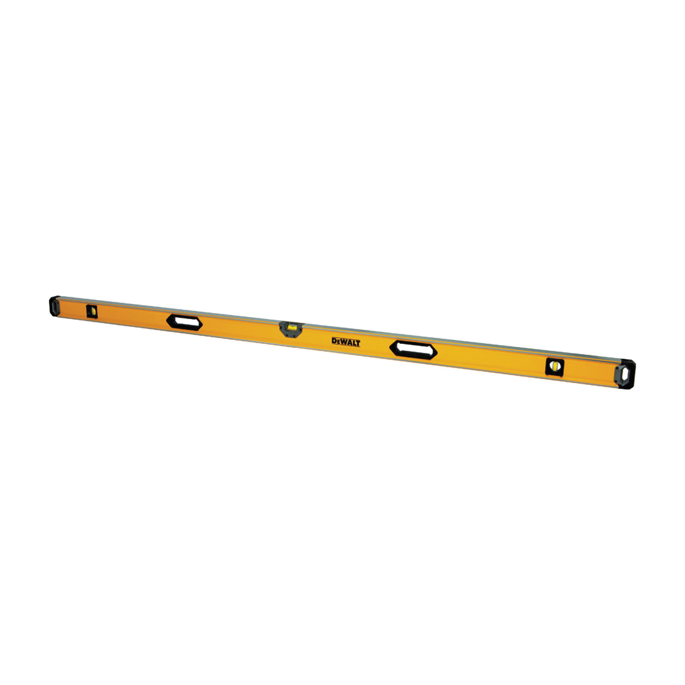 DWHT43079 Box Beam Level, 78 in L, 3-Vial, Magnetic, Aluminum, Black/Yellow